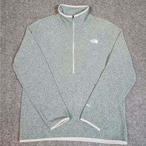 The North Face Polartec Mens Fleece Pullover Quarter Zip Size L Grey Sweater